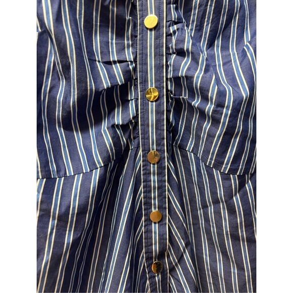 Derek Lam 10 Crosby Blue/White Striped Dutton Down Dress - Picture 4 of 8